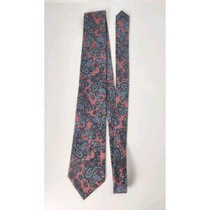 Vintage 1980s Carlo Colombo The Rack Pink Paisley Silk Neck Tie 57"x 3.5"